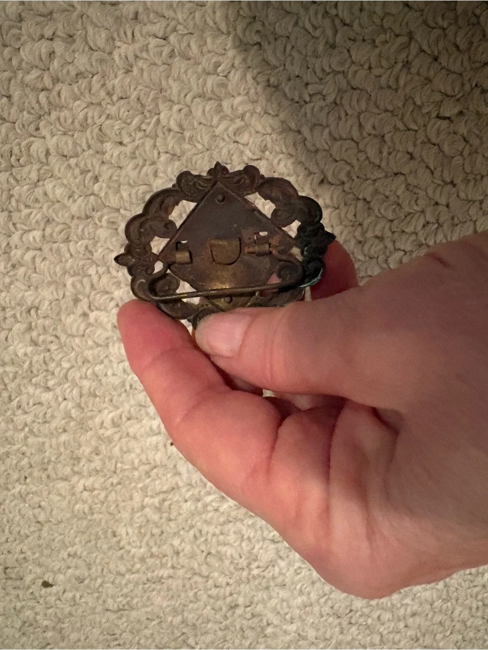 Vintage Ornate Rustic Metal belt buckle